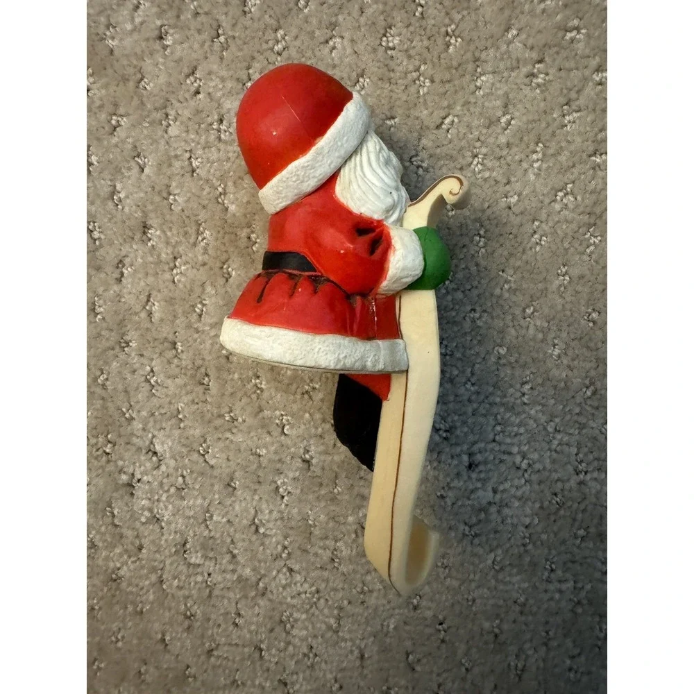 HALLMARK-SANTA CLAUS-Vintage Christmas Stocking Holder with Jingle Bell